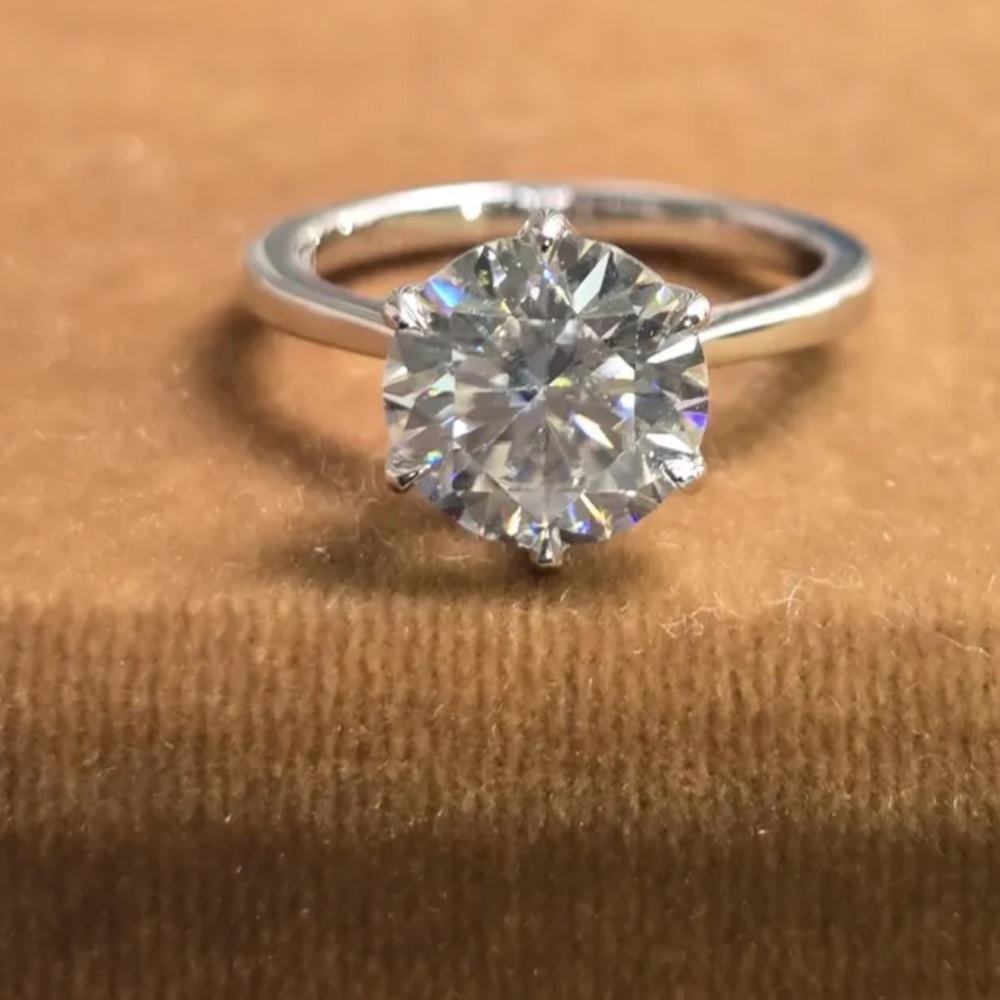 Unique Engagement 4CT Tulip , Cathedral setting ring white gold plated size 8 - Picture 9 of 9